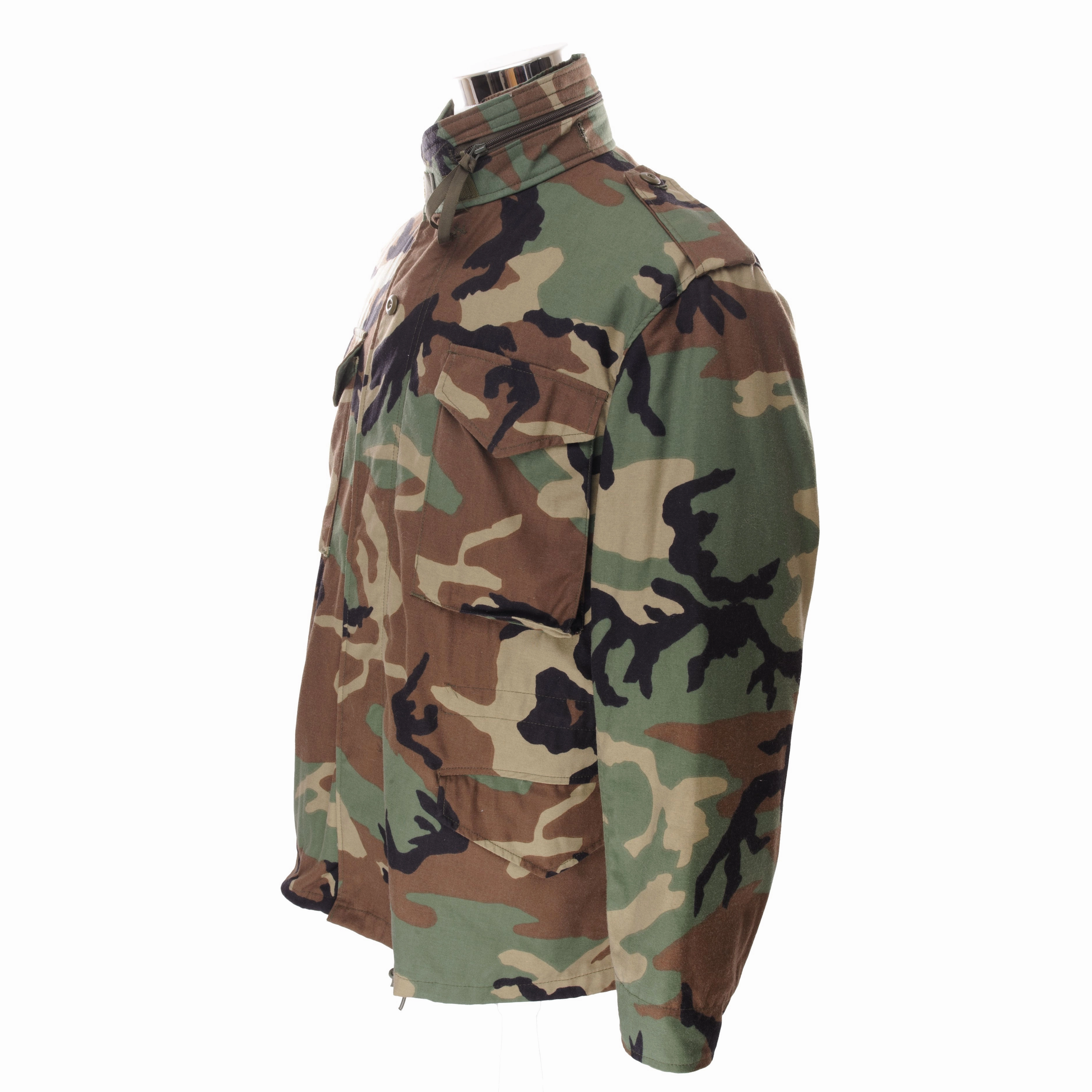 VINTAGE US ARMY M-1965 M65 WOODLAND CAMO FIELD JACKET 1999 MEDIUM REGULAR concert - goers Solution