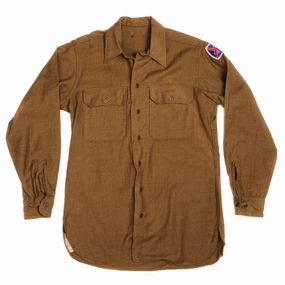 VINTAGE US ARMY M-37 M37 FLANNEL SHIRT 1945 WW2 SIZE 15 X 34 PATCHED product swimming suitable buoyancy