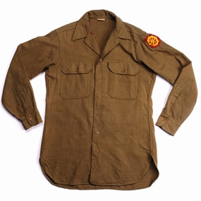 VINTAGE US ARMY M-37 M37 WOOL SHIRT 1940'S WW2 ERA PORT OF EMBARKATION PATCH SIZE 15 X 33 right for outdoor activities