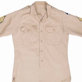 VINTAGE US ARMY OFFICER SHORT SLEEVE SHIRT PATCHED WW2 SIZE 15X32 Vintage Look Patchwork