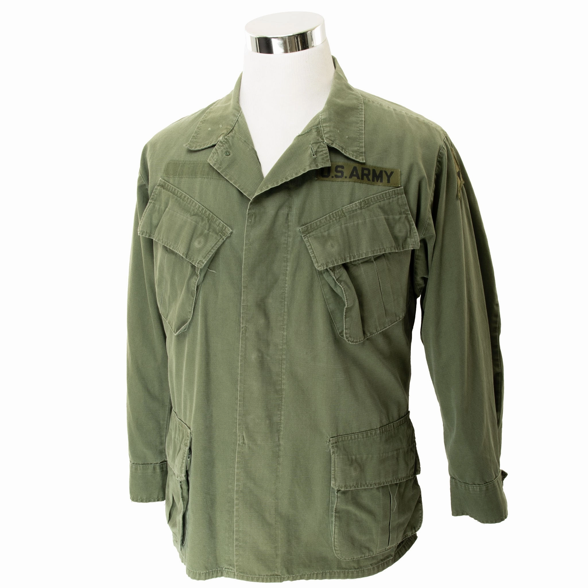 StretchFit Fabric Technology VINTAGE US ARMY RIP STOP TROPICAL COMBAT JACKET 1970 VIETNAM WAR MEDIUM SHORT