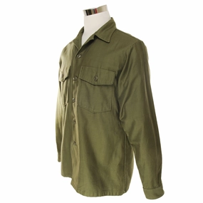 marbled Layered Look VINTAGE US ARMY SATEEN UTILITY SHIRT P-64 P64 SIZE 16 1/2 X 36 DEADSTOCK