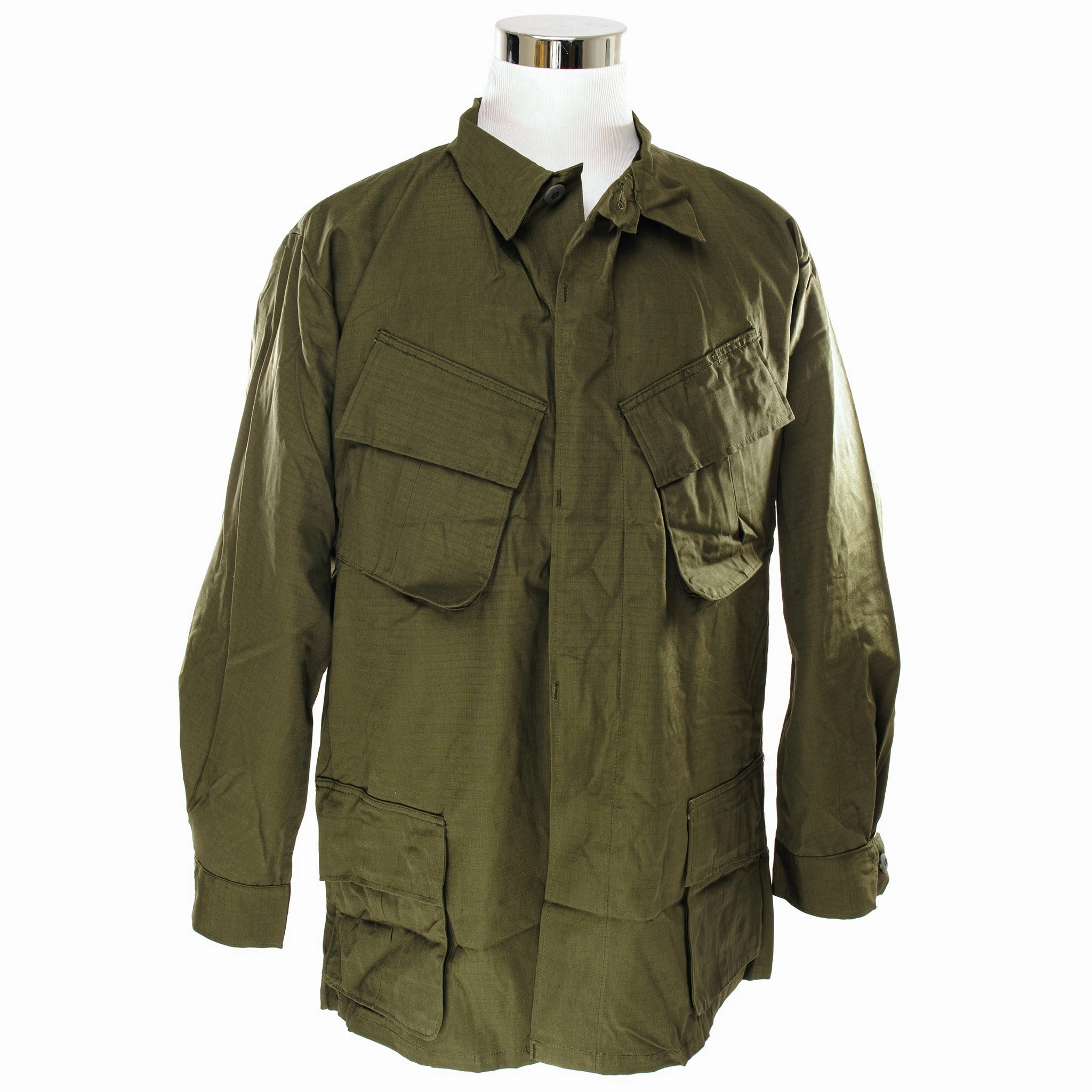 Long Sleeve VINTAGE US ARMY TROPICAL COMBAT JACKET RIP STOP 1969 VIETNAM WAR XL REGULAR NOS