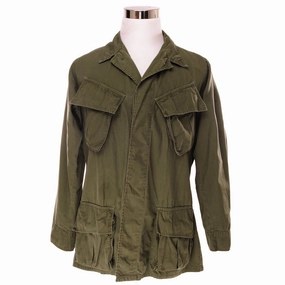 VINTAGE US ARMY TROPICAL COMBAT POPLIN JACKET 3TH PATTERN 1967 VIETNAM WAR SIZE  MEDIUM REGULAR WindproofConstruction