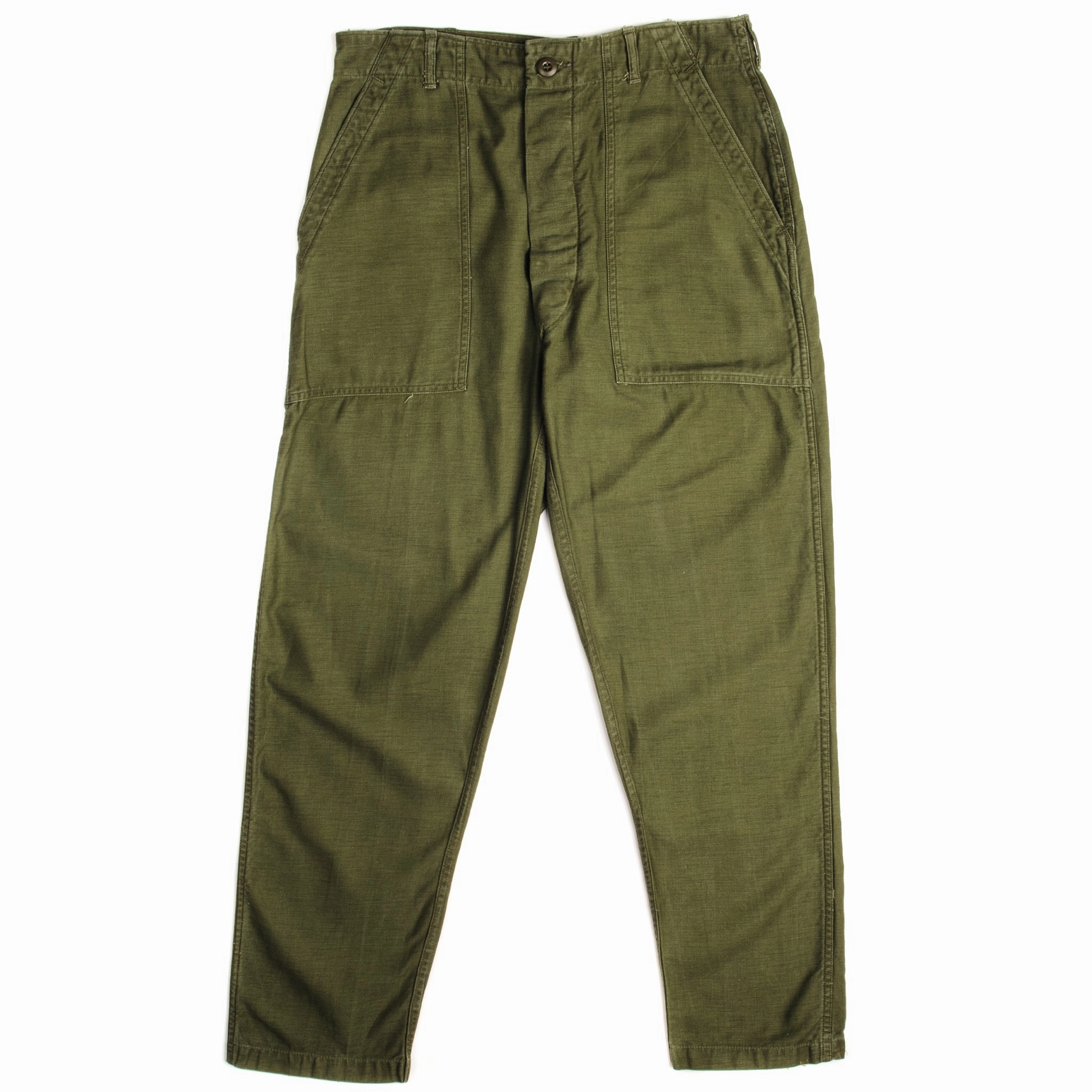 Layering Piece VINTAGE US ARMY UTILITY OG-107 SATEEN TROUSERS PANTS 1960s VIETNAM WAR SIZE W32 L28