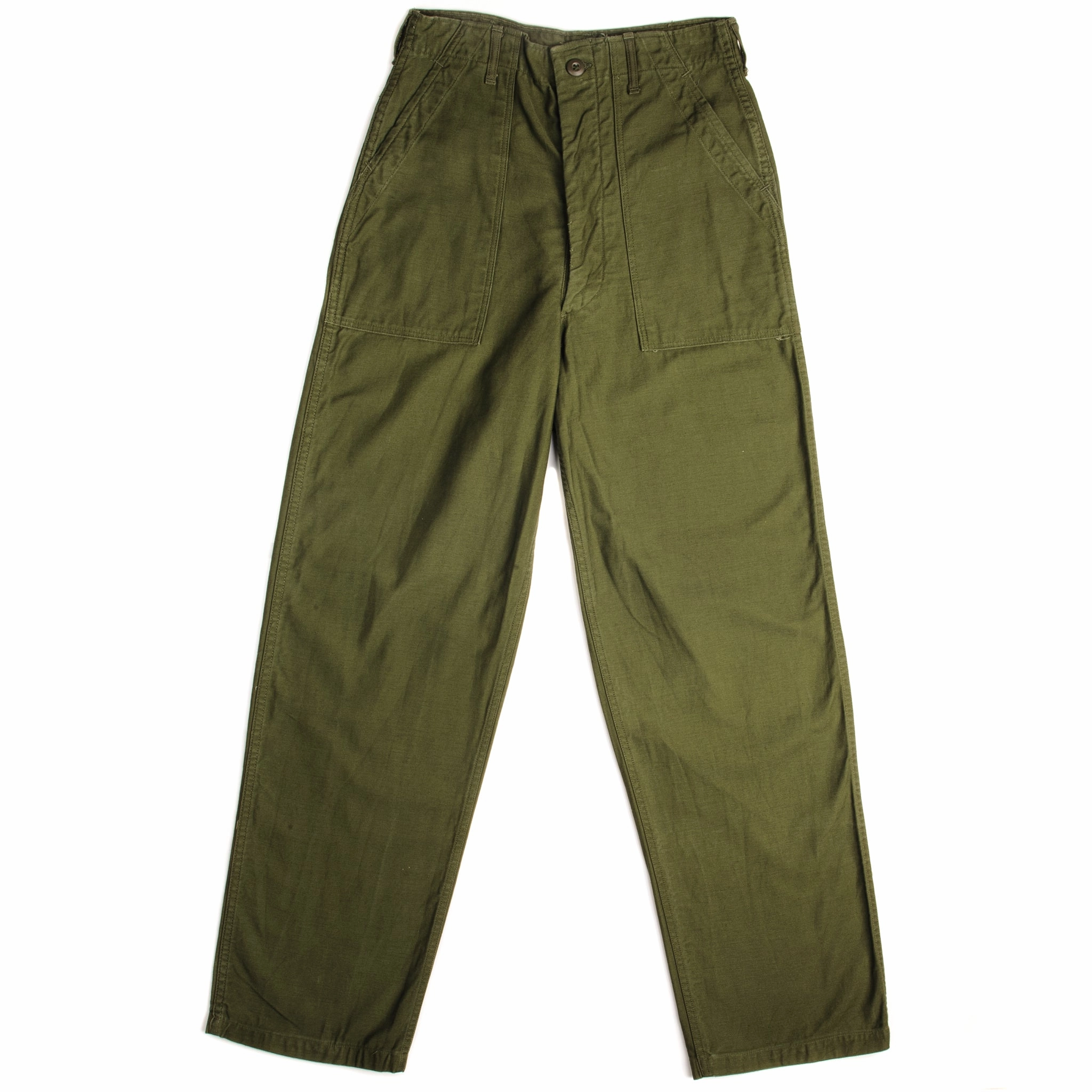 No Ride Up Design Ultimate Wear VINTAGE US ARMY UTILITY OG-107 SATEEN TROUSERS PANTS 1966 VIETNAM WAR SIZE W28 L32