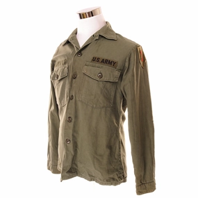 VINTAGE US ARMY UTILITY SHIRT P64 1973 VIETNAM WAR SIZE 15 1/2 X35 PATCHED Timeless Chic product urban style quotient