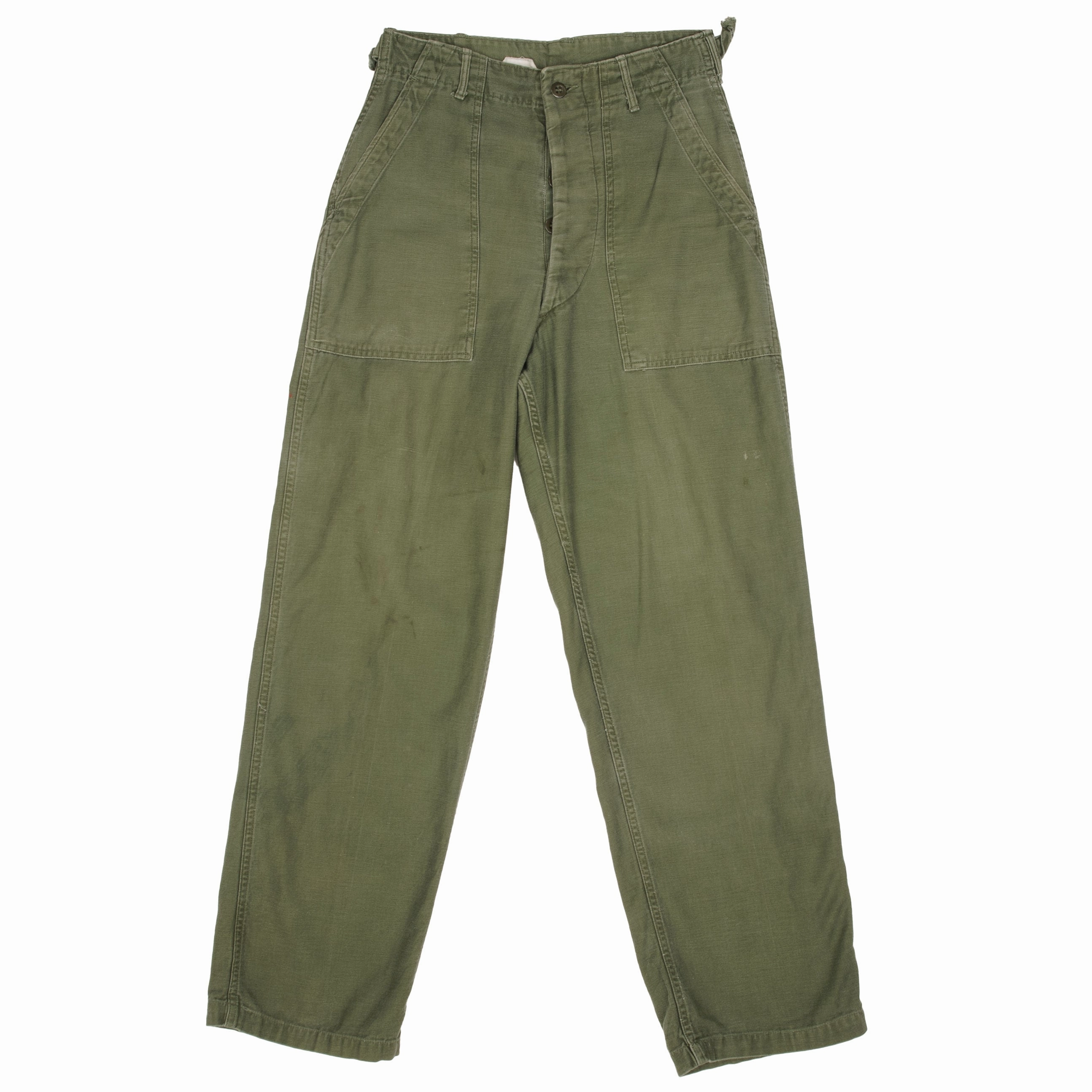 Sport Ready Fit Ripstop Reinforcement VINTAGE US ARMY UTILITY TROUSERS PANTS OG-107 SATEEN 1960S VIETNAM WAR SMALL