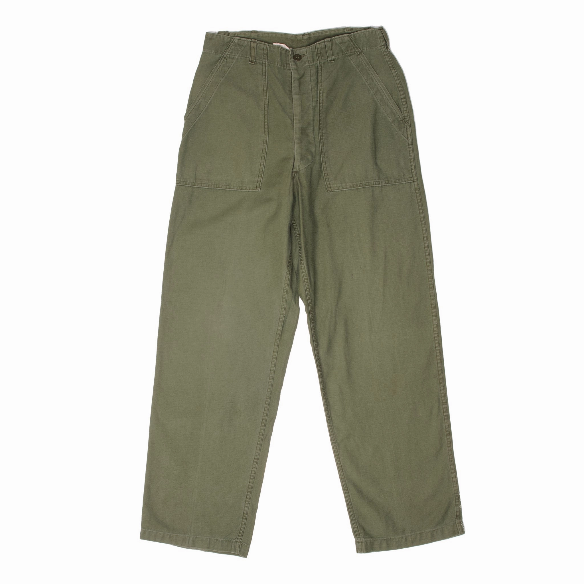 Wrinkle Free Fabric VINTAGE US ARMY UTILITY TROUSERS PANTS OG-107 SATEEN 1964 VIETNAM WAR MEDIUM