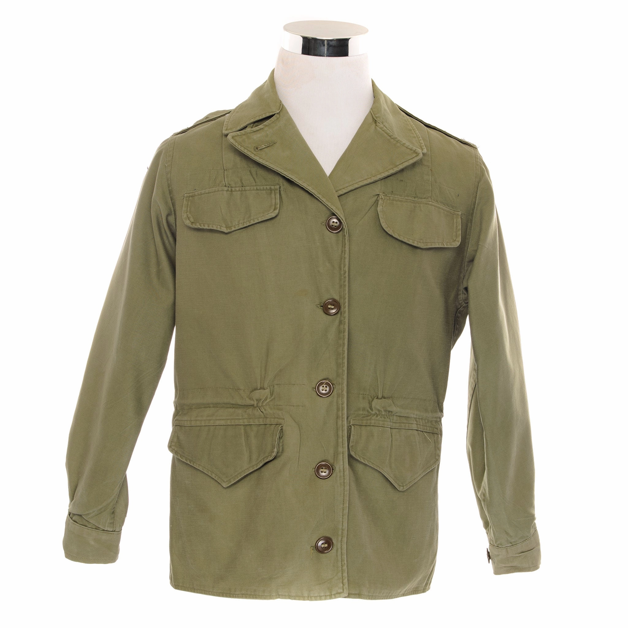 VINTAGE US ARMY WOMEN FIELD JACKET M-1943 M43 1952 SIZE 12 REGULAR SeamSealed Construction