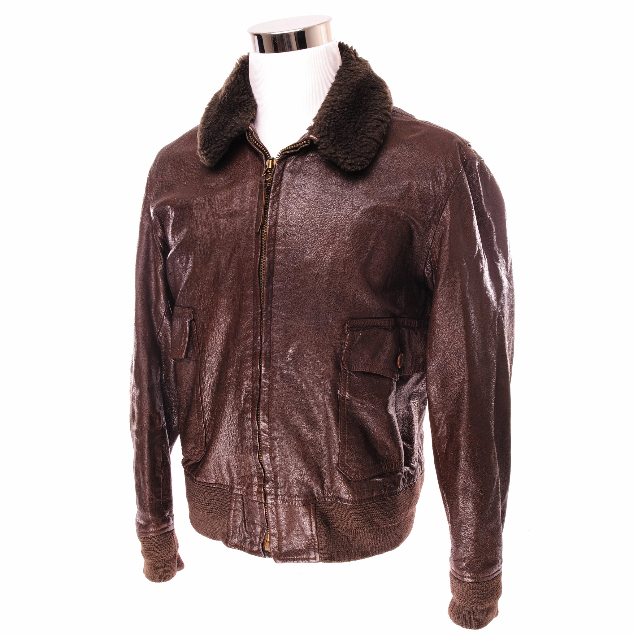 Romance VINTAGE US NAVY G-1 G1 FLIGHT JACKET SIZE 42 55J14 (AER)