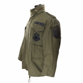 Quick Access Pockets VINTAGE USAF AIR FORCE PATCHED M65 FIELD JACKET 1979 SIZE MEDIUM REGULAR