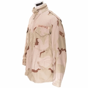 VINTAGE USAF M-1965 M65 DESERT CAMO FIELD JACKET PATCHED  1999 LARGE REGULAR Contemporary Fit dry weather