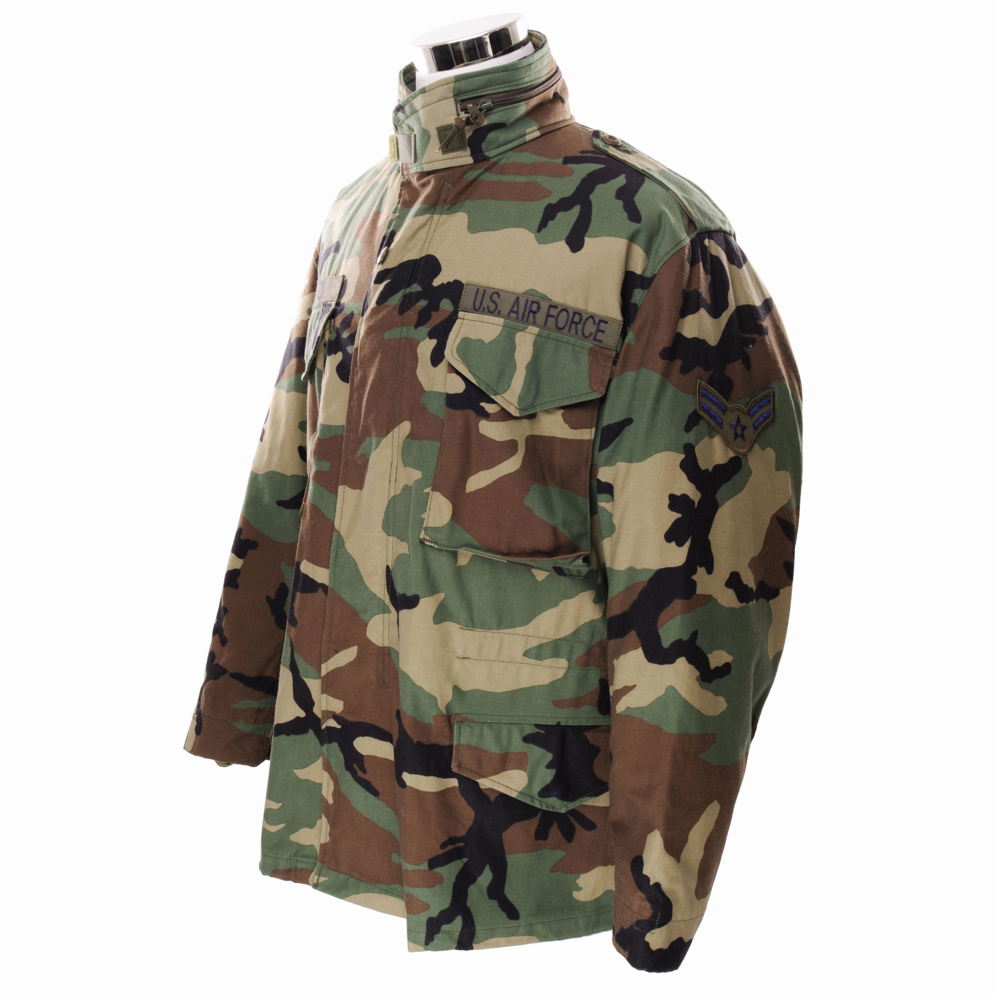 Layer Focused Polyfill Layer Integration VINTAGE USAF M-1965 M65 WOODLAND CAMO FIELD JACKET 1996 LARGE REGULAR