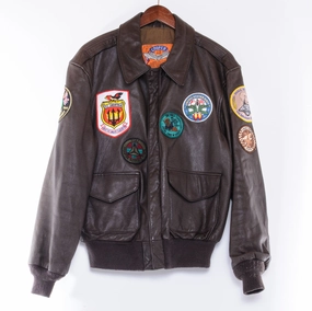 Promise VINTAGE USAF US AIR FORCE COOPER FLIGHT LEATHER JACKET TYPE A2 PATCHED SIZE 42R