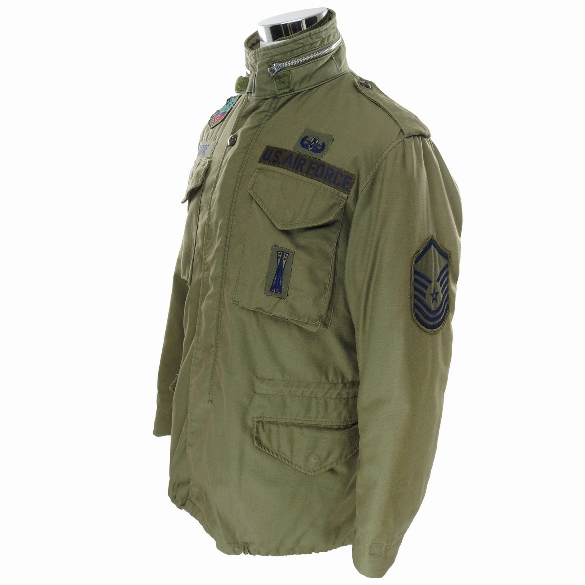 SoftLining VINTAGE USAF US AIR FORCE M-1965 M65 1960S VIETNAM PATCHED FIELD JACKET SMALL LONG