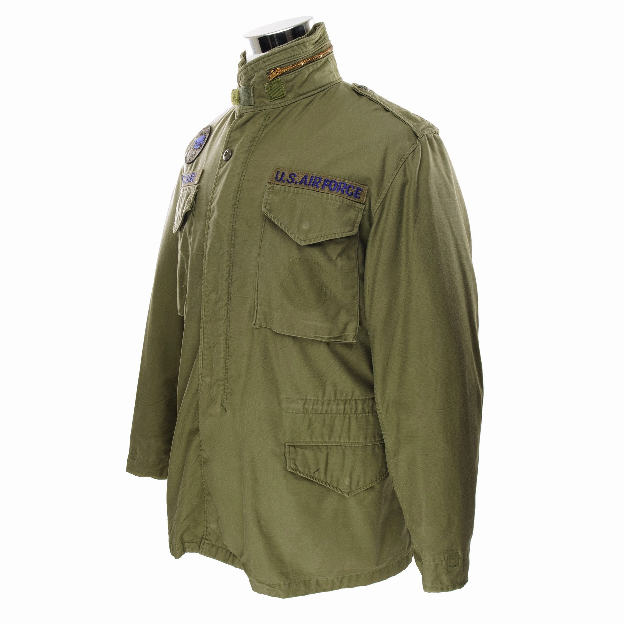 Adjustable Hem Reinforced Shoulders VINTAGE USAF US AIR FORCE M-1965 M65 FIELD JACKET 1974 VIETNAM WAR MEDIUM LONG