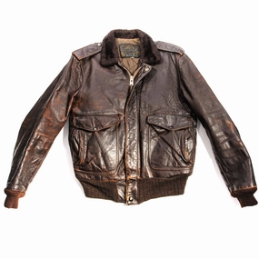 tall size VINTAGE USAF US AIR FORCE SCHOTT BROS. FLIGHT LEATHER JACKET