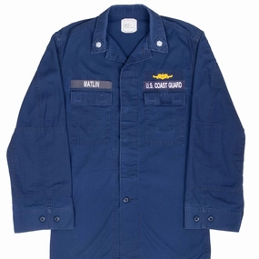 brooch accents thermal VINTAGE USCG US COAST GUARD PATCH BLUE SHIRT 1999 SIZE 36 LONG