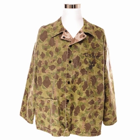 Backcountry Use Removable Inner Layer VINTAGE USMC HBT FROGSKIN REVERSIBLE CAMOUFLAGE UTILITY JACKET WW2 ERA SIZE XL