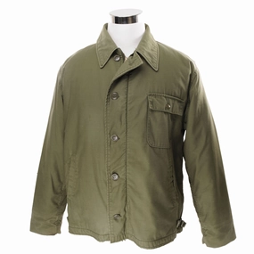 VINTAGE USN US NAVY A2 DECK JACKET COLD WEATHER 1979 SIZE LARGE Quilted Inner Layer Winter Essential