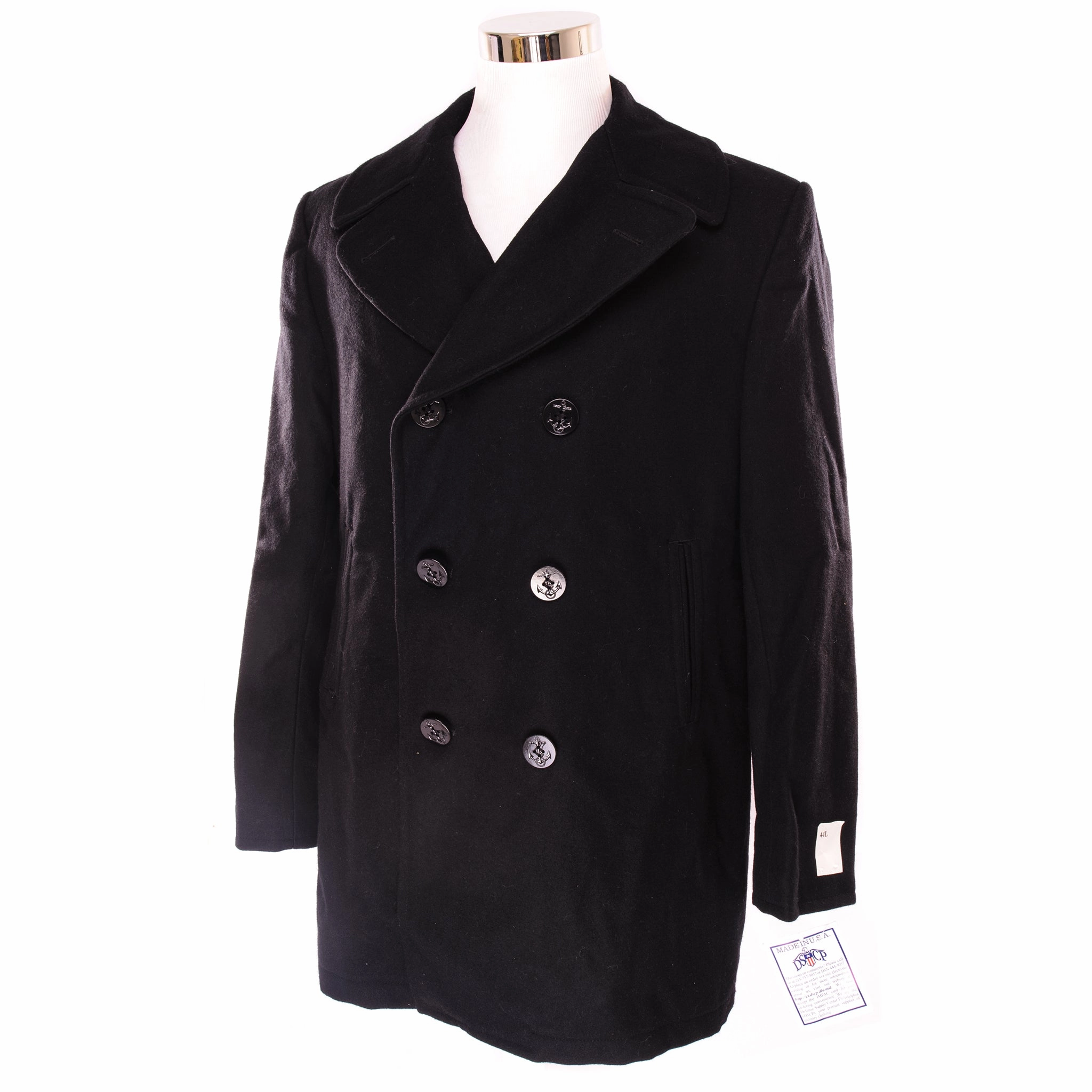 VINTAGE USN US NAVY PEACOAT 2004 SIZE 44L DEADSTOCK WITH TAG. Quilted Interior Layer Cold Resist