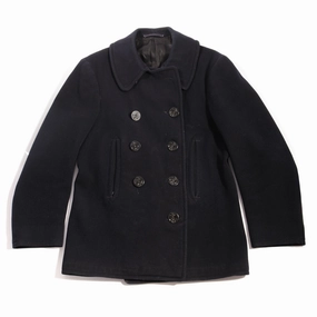 Ventilated Back Ripstop Fabric Technology VINTAGE USN US NAVY PEACOAT NAVAL CLOTHING FACTORY STENCILED WW2 SIZE SMALL