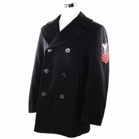 VINTAGE USN US NAVY PEACOAT SIZE MEDIUM WITH PATCH Trail To Town