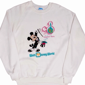 VINTAGE WALT DISNEY WORLD 20 MAGICAL YEARS 1990S SWEATSHIRT SIZE XL MADE IN USA Bow Accents