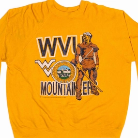 VINTAGE WEST VIRGINIA MOUNTAINEERS PULLOVER SIZE XL MADE IN USA 1980s Bar Hopping goes with leggings