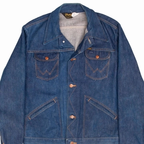 VINTAGE WRANGLER NO FAULT DENIM 136MJ JACKET 1970S 42 LONG MADE IN USA Continue Stand Up Collar