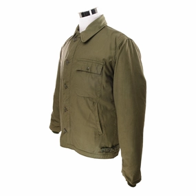 VINTAGE USN US NAVY A-2 A2 DECK JACKET COLD WEATHER 1972 VIETNAM WAR SIZE MEDIUM second - hand