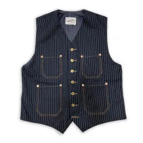 Waistcoat TYPE IH [ ICHIRO HACHIYA ] 13.5oz Japanese Indigo/Indigo WABASH White Selvage Cyber - secure Tagless Neckline