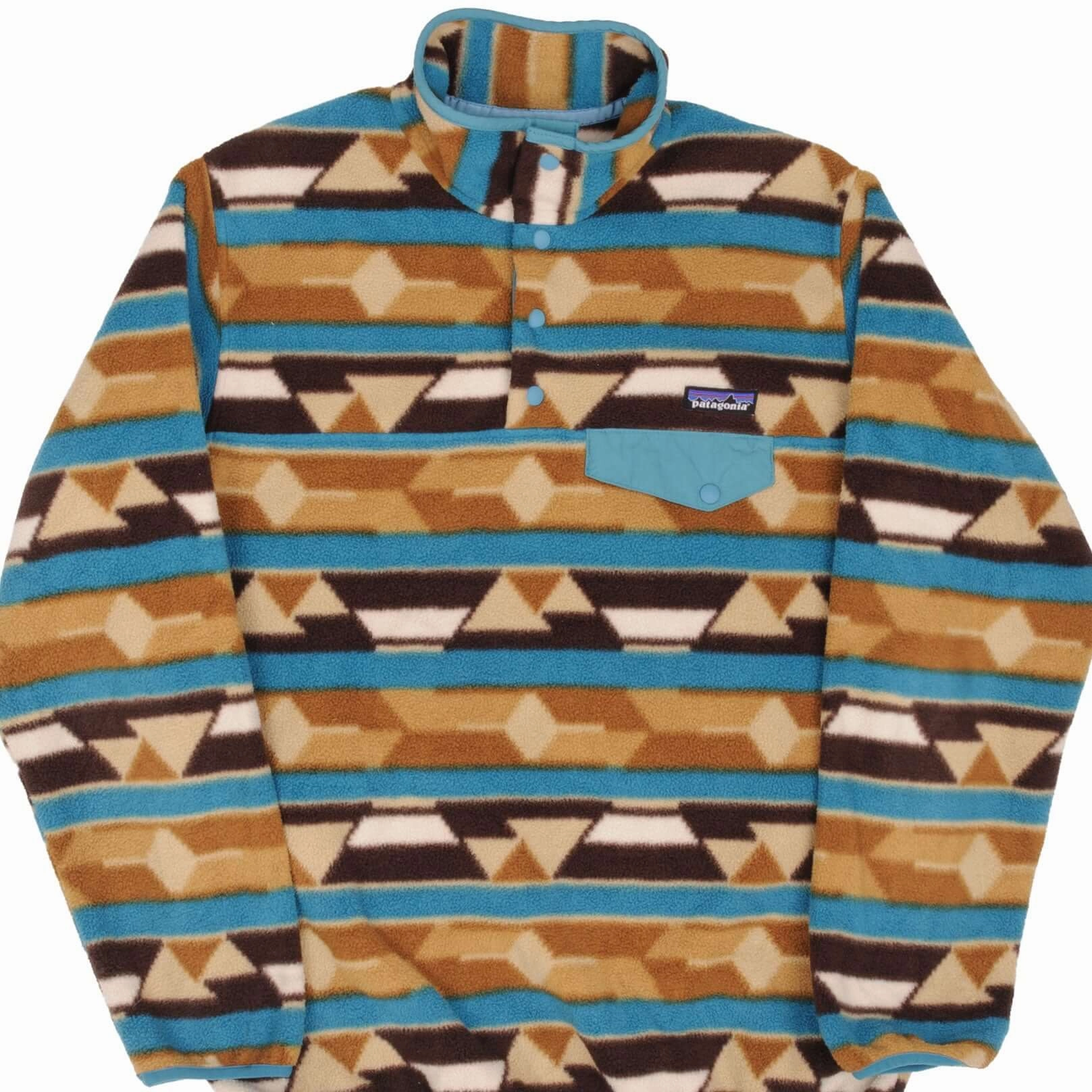 Contacts Backcountry Use VINTAGE PATAGONIA SYNCHILLA SNAP T MONOGRAM FLEECE PULLOVER SIZE MEDIUM WOMEN