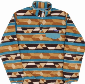 Contacts Backcountry Use VINTAGE PATAGONIA SYNCHILLA SNAP T MONOGRAM FLEECE PULLOVER SIZE MEDIUM WOMEN