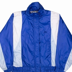 VINTAGE PUMA BLUE WINDBREAKER JACKET 1980S MEDIUM hunters