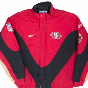 Fleece Lined Interior VINTAGE NFL SAN FRANCISCO 49ERS 1990S REEBOK WINDBREAKER JACKET LARGE