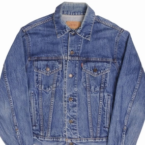 Abrasion Resistant Zippers VINTAGE LEVIS TYPE 3 DENIM JACKET 4 POCKETS 1980S SIZE 44