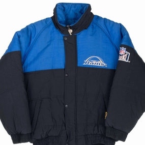 Modern Tailoring VINTAGE NFL ST LOUIS RAMS HEAVY WINDBREAKER PRO PLAYER JACKET 1990S LARGE