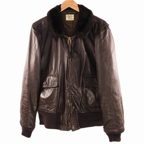 Cold Morning Breathable Shield VINTAGE US NAVY LEATHER FLIGHT JACKET TYPE G-1 1975 SIZE 46