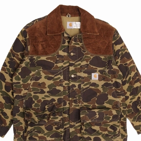 Seamless Edging Thermal wear VINTAGE CARHARTT DUCK CAMO HUNTER JACKET CU253 SIZE 2XL MADE IN USA