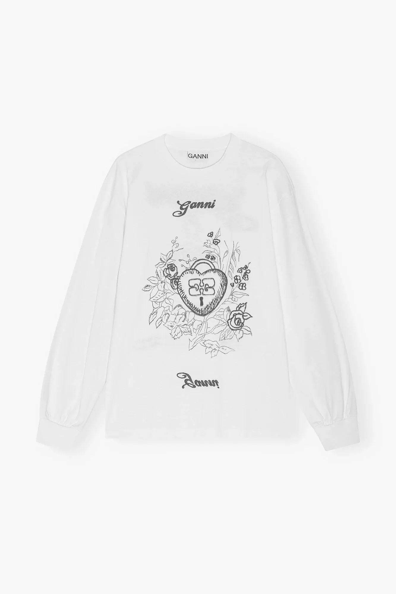 Sun Protection White Re-cut Heavy Long Sleeve T-shirt