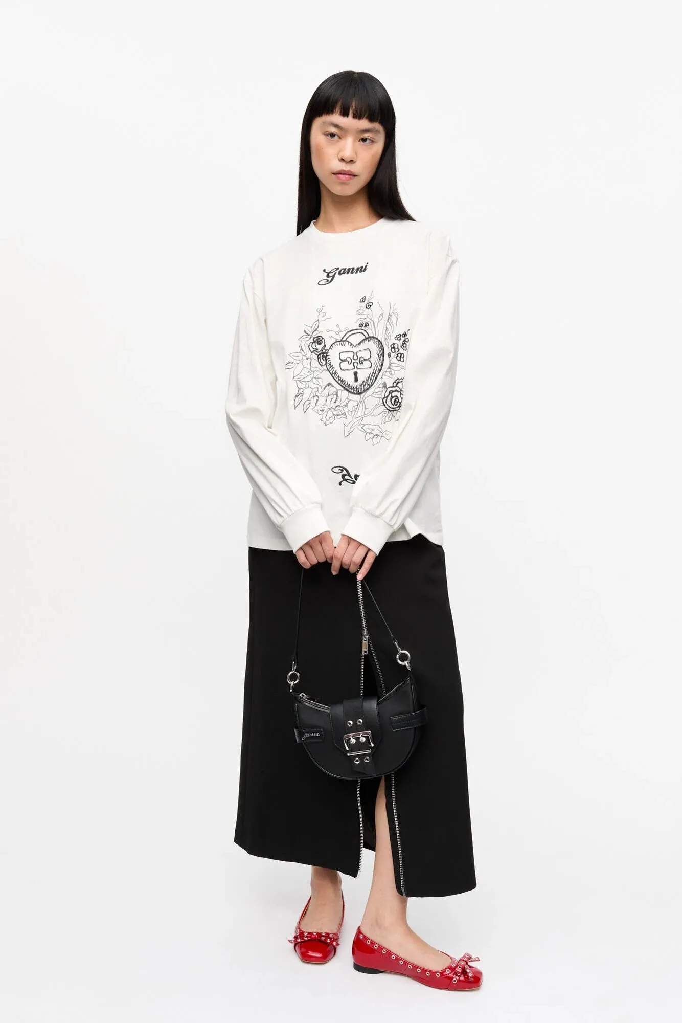 White Re-cut Heavy Long Sleeve T-shirt Bold Look Summer Essential