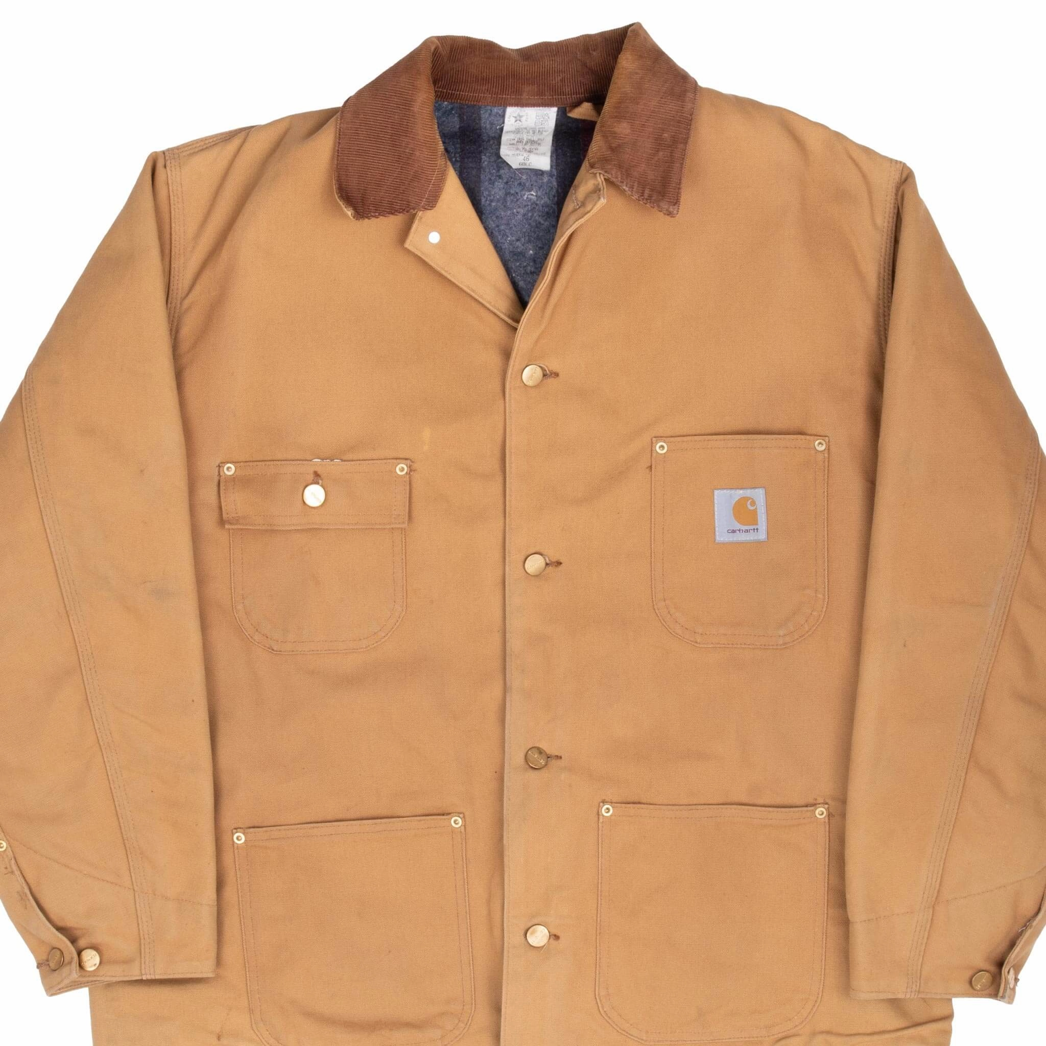 Comfortable Layer Insulated Lining VINTAGE CARHARTT MICHIGAN STYLE BLANKET LINED 6BLC TAN JACKET 1990S XL MADE US