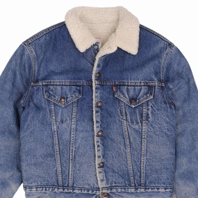 VINTAGE LEVIS SHERPA TRUCKER DENIM JACKET 2 POCKETS 1970S SIZE 44 MADE IN USA Urban Lifestyle Quick Access Pockets