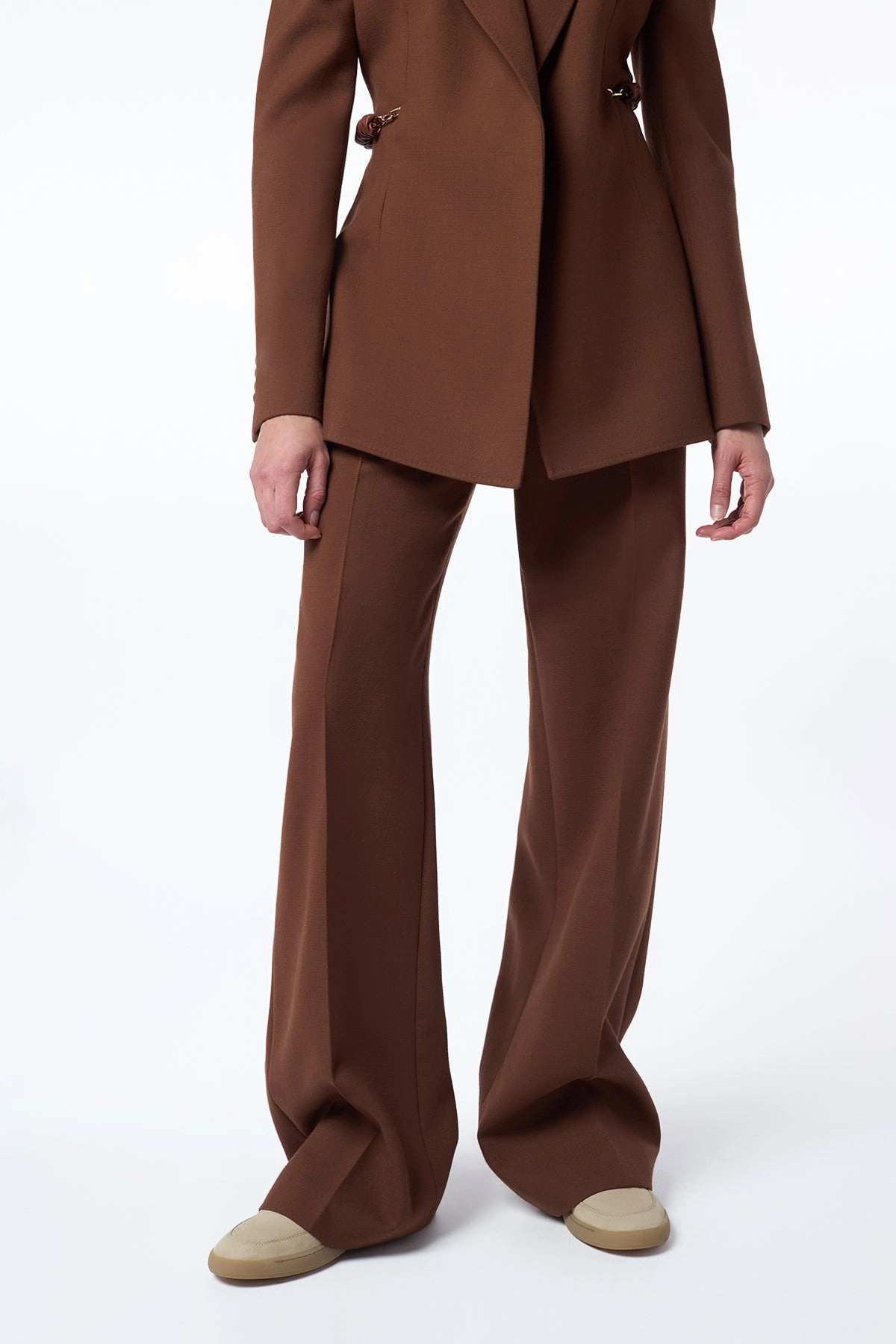 Move Comfort Norman Wide-Leg Pant in Cognac Recycled Virgin Wool