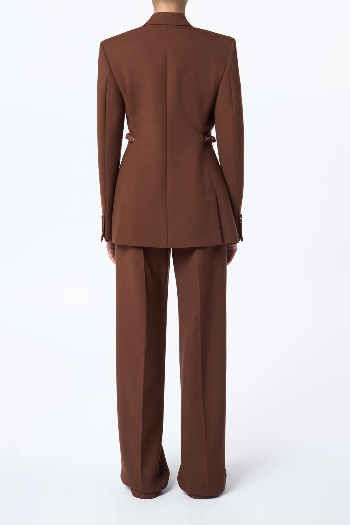 Casual Style Breathable Waist Norman Wide-Leg Pant in Cognac Recycled Virgin Wool
