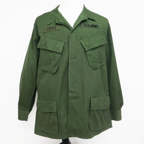 Insulated Lining US ARMY TROPICAL COMBAT JACKET 5TH PATTERN RIPSTOP 1968 VIETNAM WAR LARGE SHORT 1ST INFANTRY DIVISION