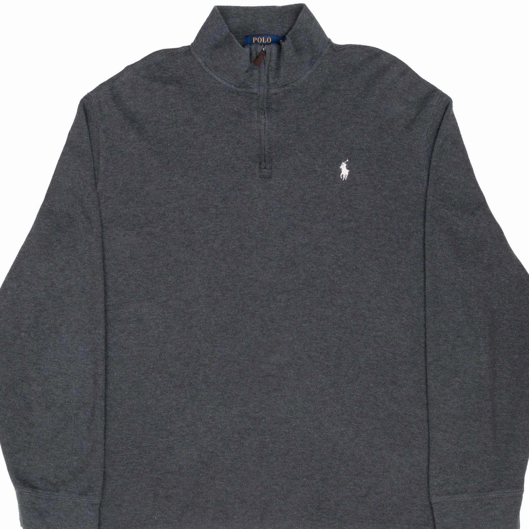 Cozy Clothing Style Cozy Warmth POLO RALPH LAUREN DARK GREY QUARTER 1/4 ZIP SWEATER SIZE XL