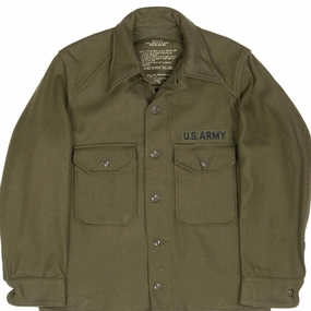 Stylish comfortable for standing VINTAGE US ARMY OG 108 WOOL SHIRT PATCHED 1953 KOREAN WAR SIZE MEDIUM NOS